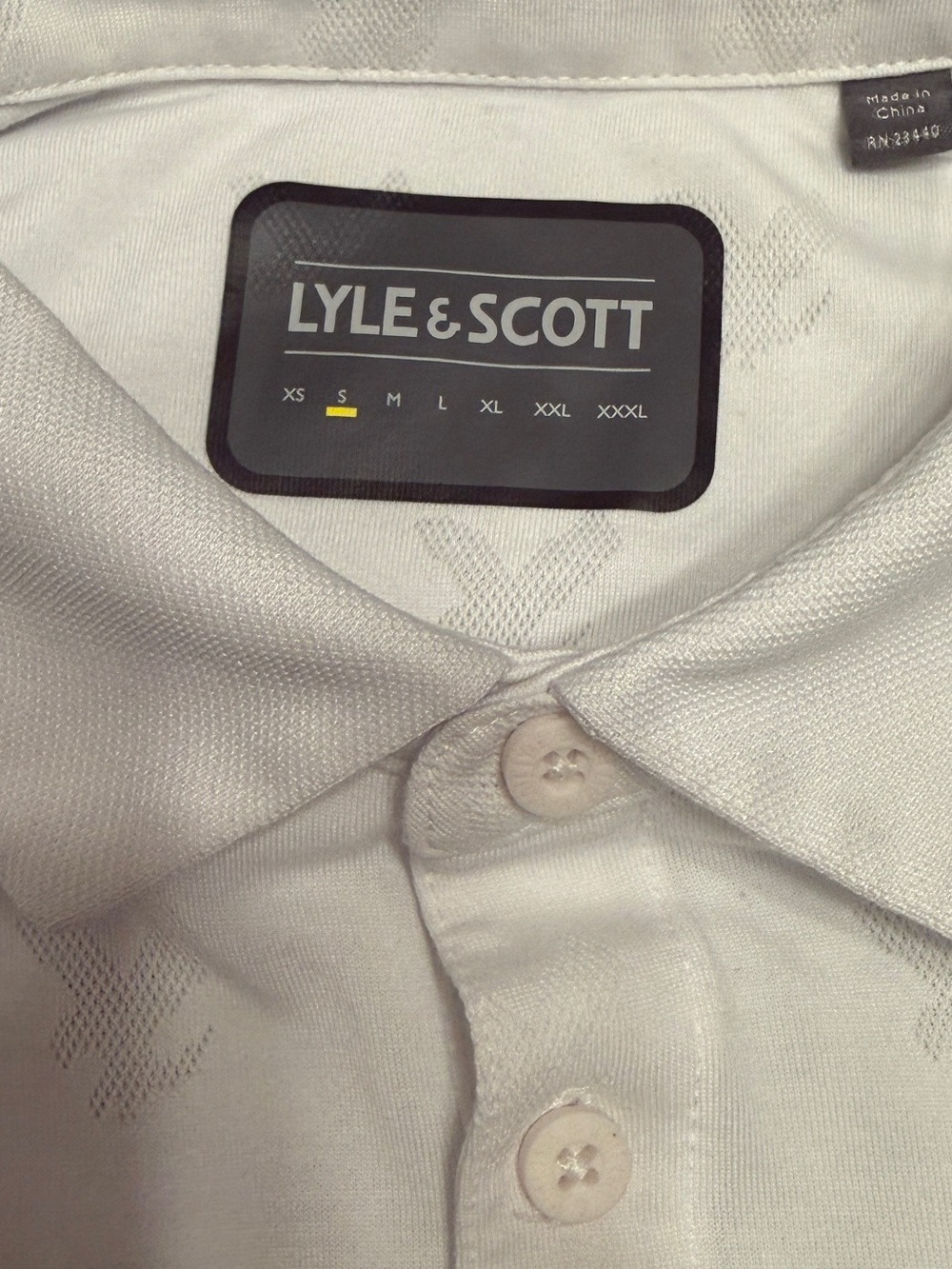Lyle & Scott White All Over Print Eagle Polo with Yellow Eagle Logo (Size Small) - Picture 4 of 6
